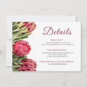 Prachtige Bloemrijke Roze Protea Trouwruimte Kaart (Voorkant)