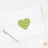 Prachtige bloesems hart vormige Sticker - Groen (Envelop)