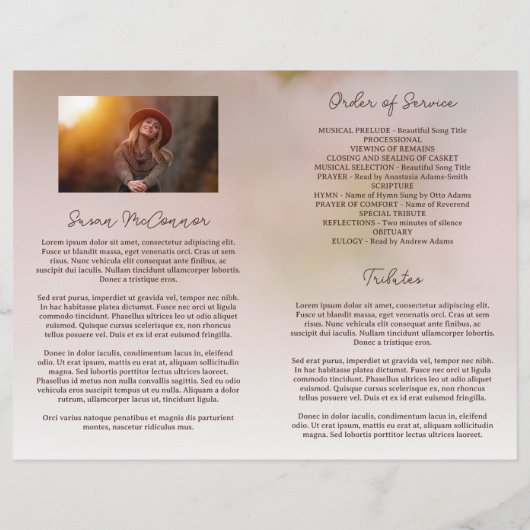 Prachtige bloesems viering van het leven begrafeni (Achterkant)