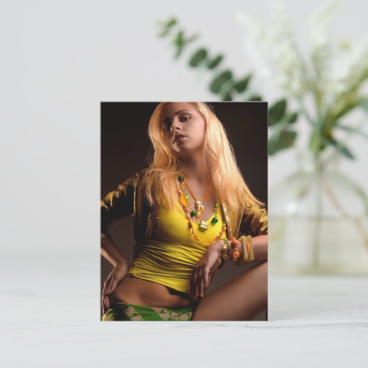 Prachtige Blonde Babe Briefkaart (Staand voorkant)