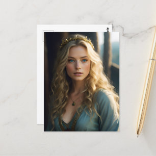 Prachtige blonde prinses met blauwe ogen briefkaart
