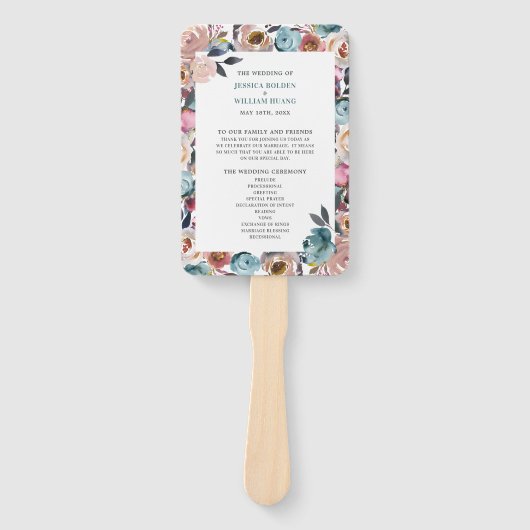 Prachtige Blooms Floral Spring Wedding Ceremony Pr Handwaaier (Voorkant)