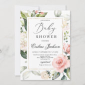 Prachtige blos blos lijst gouden Baby shower Kaart (Voorkant)