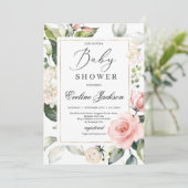 Prachtige blos blos lijst gouden Baby shower Kaart (Staand voorkant)