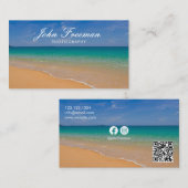 Prachtige Blue Beach Waves Fotograaf Visitekaartje (Voorkant / Achterkant)