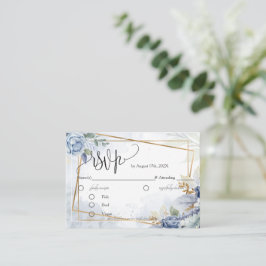 Prachtige Blue Flowers RSVP Card Enclosure Kaart