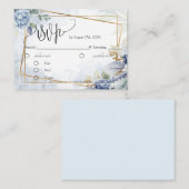 Prachtige Blue Flowers RSVP Card Enclosure Kaart (Voorkant / Achterkant)