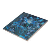 Prachtige Blue Lily bloemige keramische Tegel Tegeltje (Zijkant)