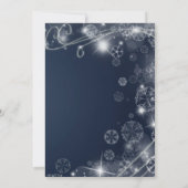 Prachtige Blue Sparkly kerstuitnodiging Kaart (Achterkant)