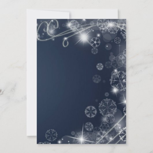 Prachtige Blue Sparkly kerstuitnodiging Kaart (Achterkant)