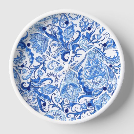 Prachtige Blue White Floral Paisley Art Pattern (Voorkant)