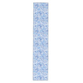 Prachtige Blue White Floral Paisley Art Pattern Medium Tafelloper (Voorkant)