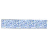 Prachtige Blue White Floral Paisley Art Pattern Medium Tafelloper (Horizontaal)