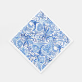 Prachtige Blue White Floral Paisley Art Pattern Servet (Hoek)