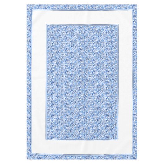Prachtige Blue White Floral Paisley Art Pattern Tafelkleed (Voorkant)