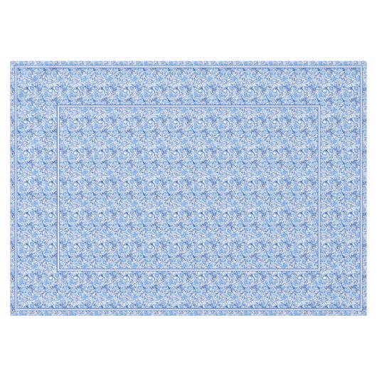 Prachtige Blue White Floral Paisley Art Pattern Tafelkleed (Voorkant (Horizontaal))