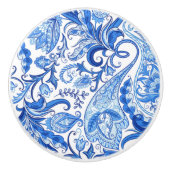 Prachtige Blue White Floral Paisley Pattern Keramische Knop (Voorkant)