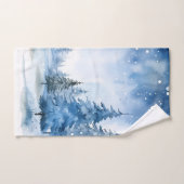 Prachtige Blue Winter Bossen Scene Bad Handdoek (Handdoek)