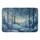 Prachtige Blue Winter Bossen Scene Badmat (Voorkant)