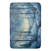 Prachtige Blue Winter Bossen Scene Badmat (Voorkant Verticaal)