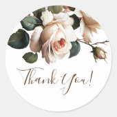 Prachtige Blush Beige Oil Roos bruiloft Dank u Ronde Sticker (Voorkant)