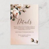 Prachtige Blush Beige Oil Roos Bruiloft Informatiekaartje (Voorkant)