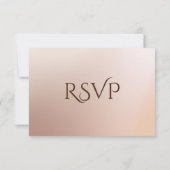 Prachtige Blush Beige Oil Roos Bruiloft RSVP Kaartje (Achterkant)
