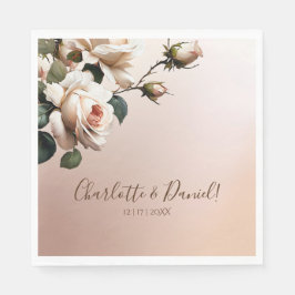 Prachtige Blush Beige Oil Roos Bruiloft Servet