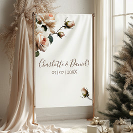 Prachtige Blush Beige Oil Roos Bruiloft Wandkleed