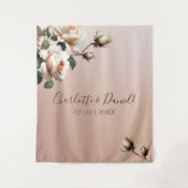 Prachtige Blush Beige Oil Roos Bruiloft Wandkleed (Voorkant)