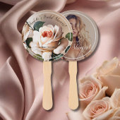 Prachtige Blush Beige Oil Roos Vrijgezellenfeest Handwaaier