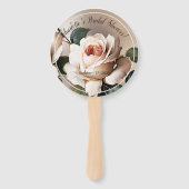 Prachtige Blush Beige Oil Roos Vrijgezellenfeest Handwaaier (Voorkant)