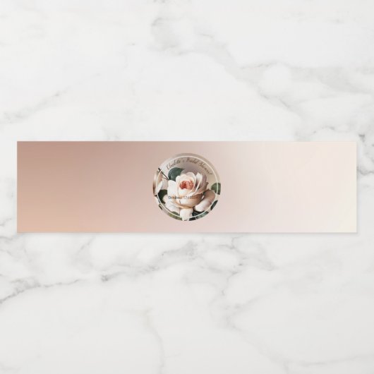 Prachtige Blush Beige Oil Roos Vrijgezellenfeest Waterfles Etiket (Enkel label)