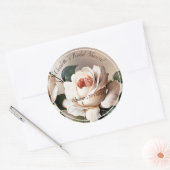 Prachtige Blush Beige Olie Roze Bruidsfeest Kaars Ronde Sticker (Envelop)