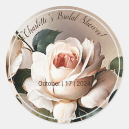 Prachtige Blush Beige Olie Roze Bruidsfeest Kaars Ronde Sticker