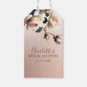 Prachtige Blush Beige Olie Roze Bruiloft Feest Cadeaulabel (Voorkant)