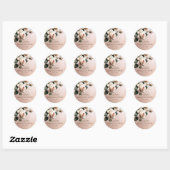 Prachtige Blush Beige Olie Roze Bruiloft Feest Ronde Sticker (Vel)