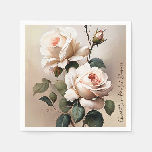 Prachtige Blush Beige Olie Roze Bruiloft Feest Servet (Voorkant)