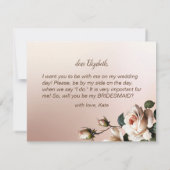 Prachtige Blush Beige Roos Vrijgezellenfeest bruid Kaart (Achterkant)