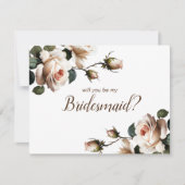 Prachtige Blush Beige Roos Vrijgezellenfeest bruid Kaart (Voorkant)