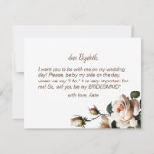 Prachtige Blush Beige Roos Vrijgezellenfeest bruid Kaart (Achterkant)