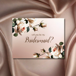 Prachtige Blush Beige Roos Vrijgezellenfeest bruid Kaart