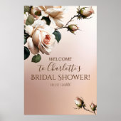 Prachtige Blush Beige Roos Vrijgezellenfeest Welko Poster (Voorkant)