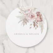 Prachtige Blush Bloemen Bruiloft Dank u Bedankjes Labels (Achterkant)