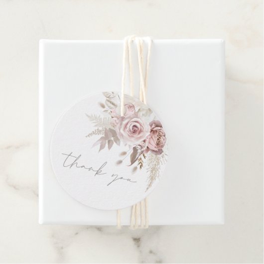 Prachtige Blush Bloemen Bruiloft Dank u Bedankjes Labels (In situ)