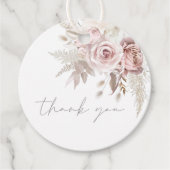 Prachtige Blush Bloemen Bruiloft Dank u Bedankjes Labels (Voorkant)