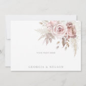 Prachtige Blush Bloemen Bruiloft Dank u kaart (Achterkant)