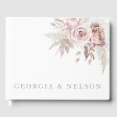 Prachtige Blush Bloemen Bruiloft Gastenboek (Voorkant)