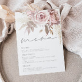 Prachtige Blush Bloemen Bruiloft Menu