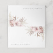 Prachtige Blush Bloemen Bruiloft Plaatskaartje (Buitenkant ongevouwen)
